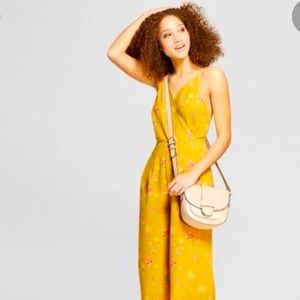 A New Day floral yellow jumpsuit